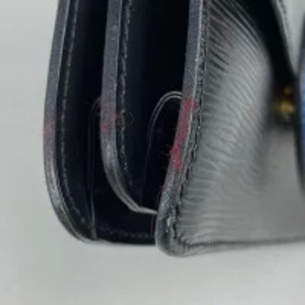 Louis Vuitton Black Bag Run Epi Shoulder Leather Noir Blue